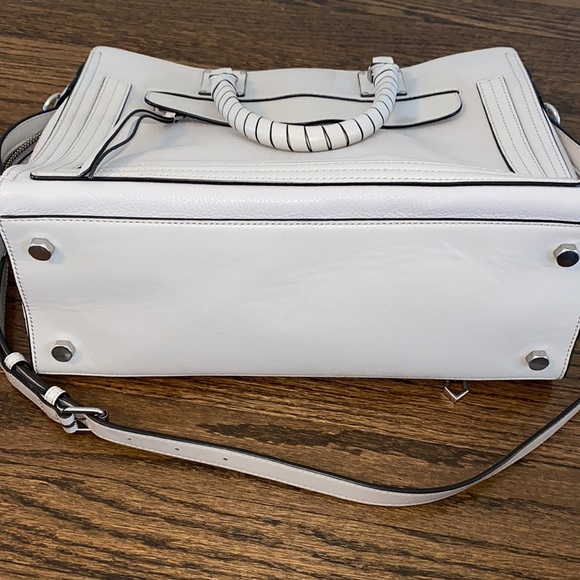 Rebecca Minkoff Bree Large Top Zip Leather Satchel In Putty - Picture 15 of 16